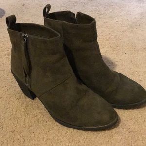 Olive Green Bootie Heels sz 7.5